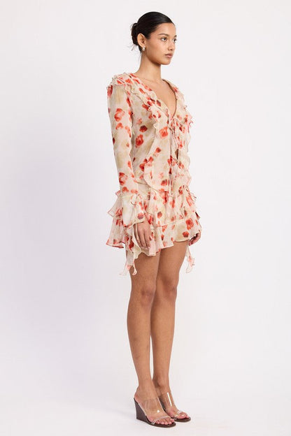 Emory Park Ruffle Trim Sheer Peplum Top