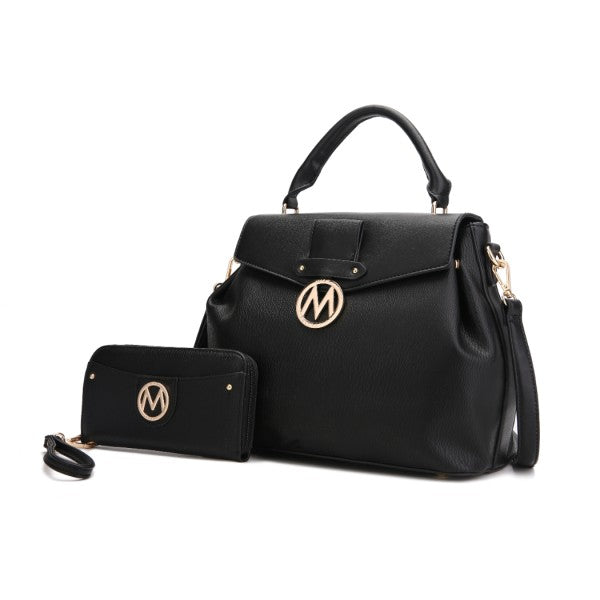 MKF Collection by Mia K Aurora Vegan Leather Satchel and Wallet