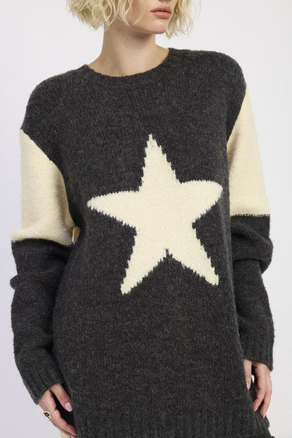 Emory Park Oversized Sweater with Star Print