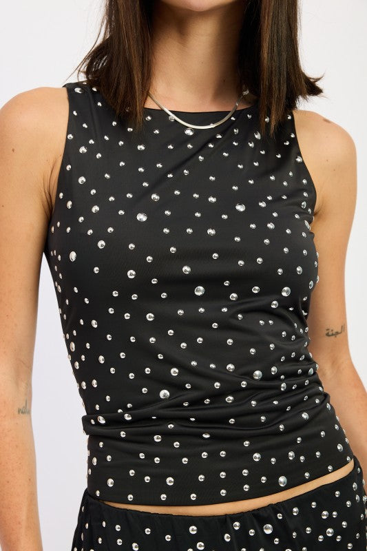 Emory Park Metal Hotfix Knit Tank Top