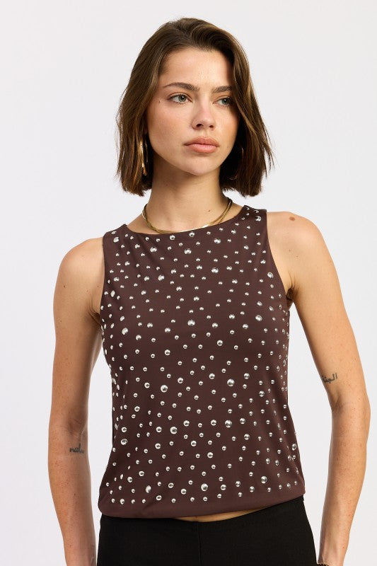 Emory Park Metal Hotfix Knit Tank Top