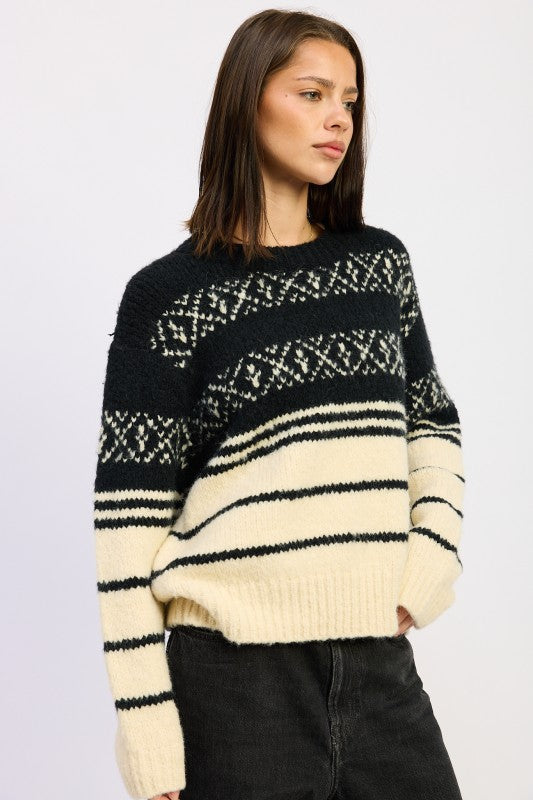 Emory Park Fair Isle Striped Oversize Sweater