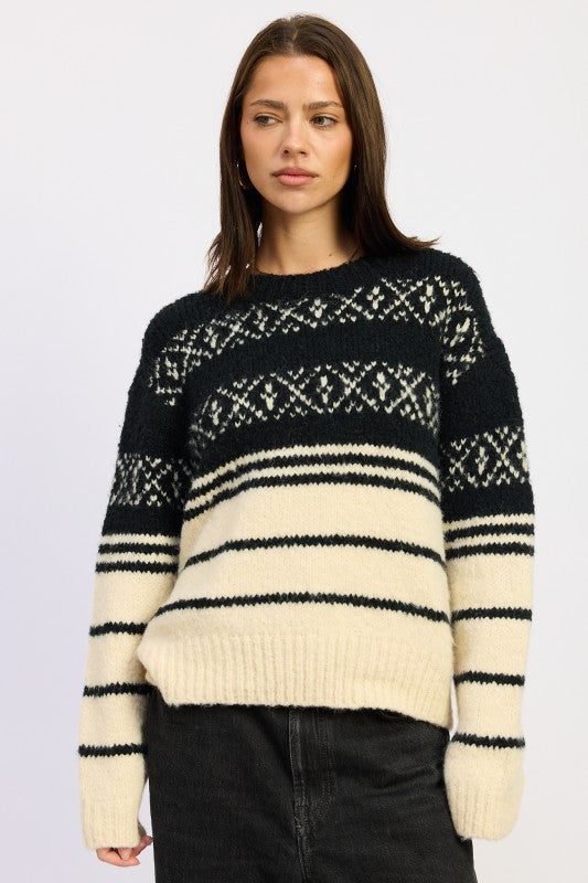 Emory Park Fair Isle Striped Oversize Sweater
