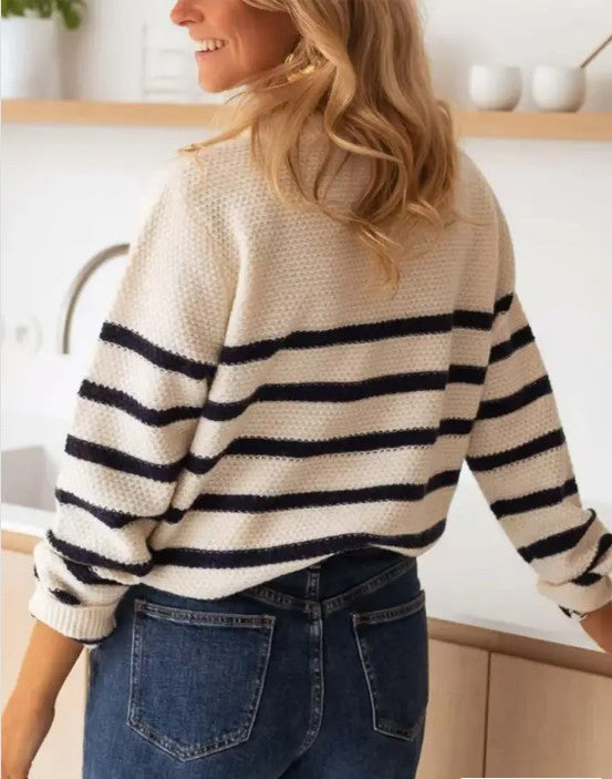 Miss Sparkling |Striped Pullover Sweater