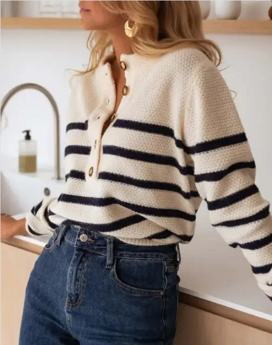 Miss Sparkling |Striped Pullover Sweater