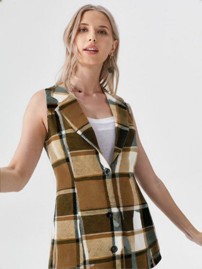 Miss Sparkling |Plaid Sleeveless Vest
