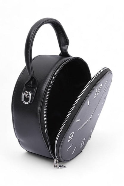 Top Handle Clock Novelty Crossbody Clutch Bag