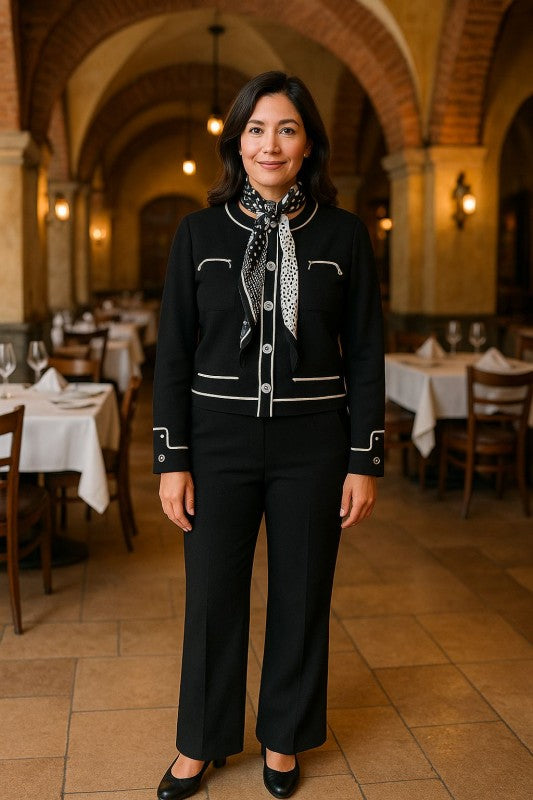 Knit Tailored Ensemble Cardigan & Wide Leg Pants