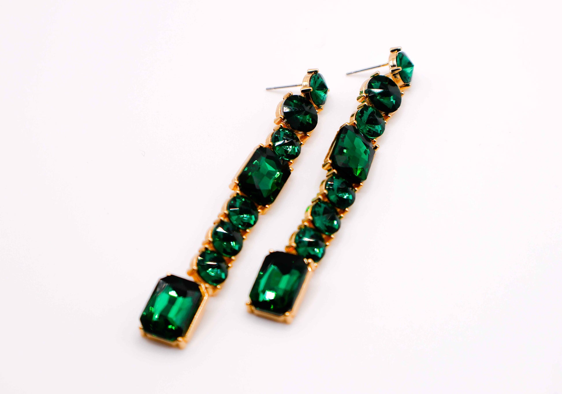 Emerald Cascade Earrings – Luxury Green Statement Earrings