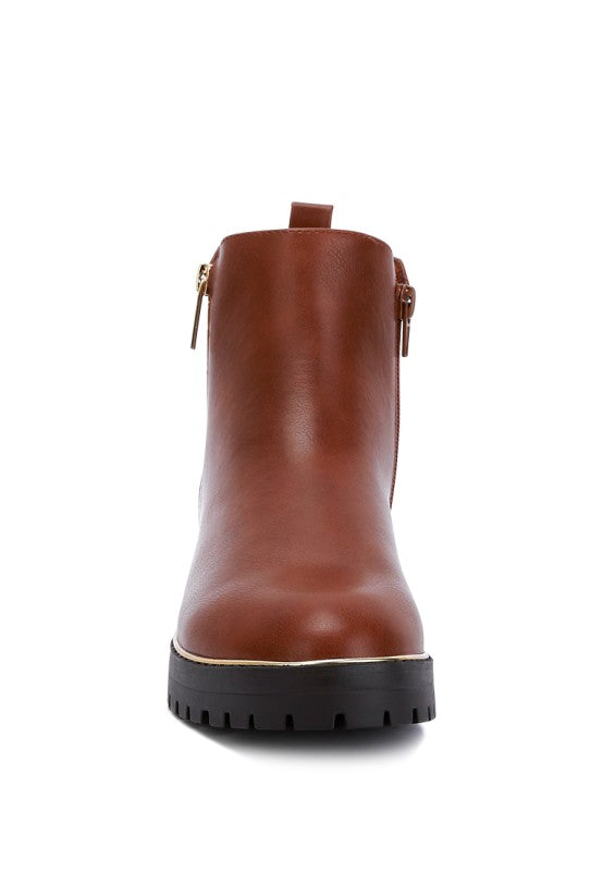 Thorin Metallic Frame Block Heel Boots