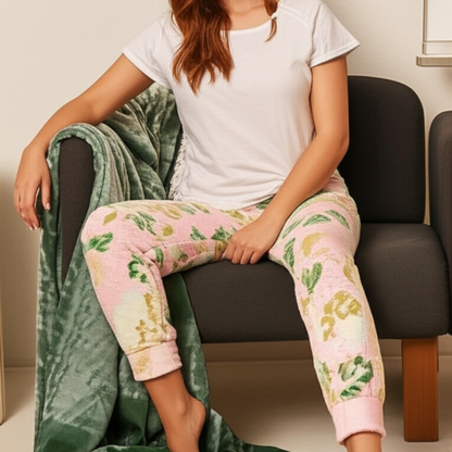 Womens Floral plush soft pajama pants 3 pack assorted styles