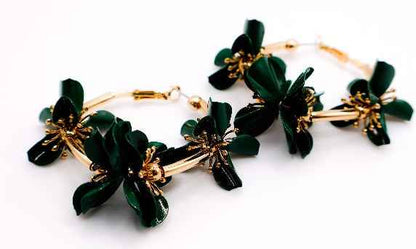 Floral Luxe Hoops – Gold Flower Hoop Earrings