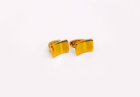 Golden Lock Rectangle Earrings – Elegant Gold-Plated Jewelry for Women