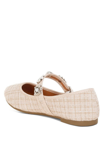 Noyama Charms Embellished Tweed Mary Janes