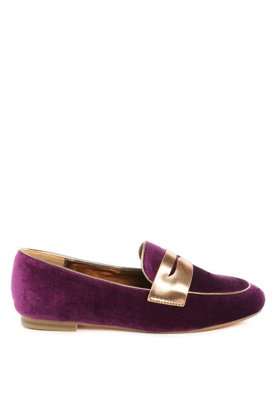 Malta Penny Strap Velvet Loafers
