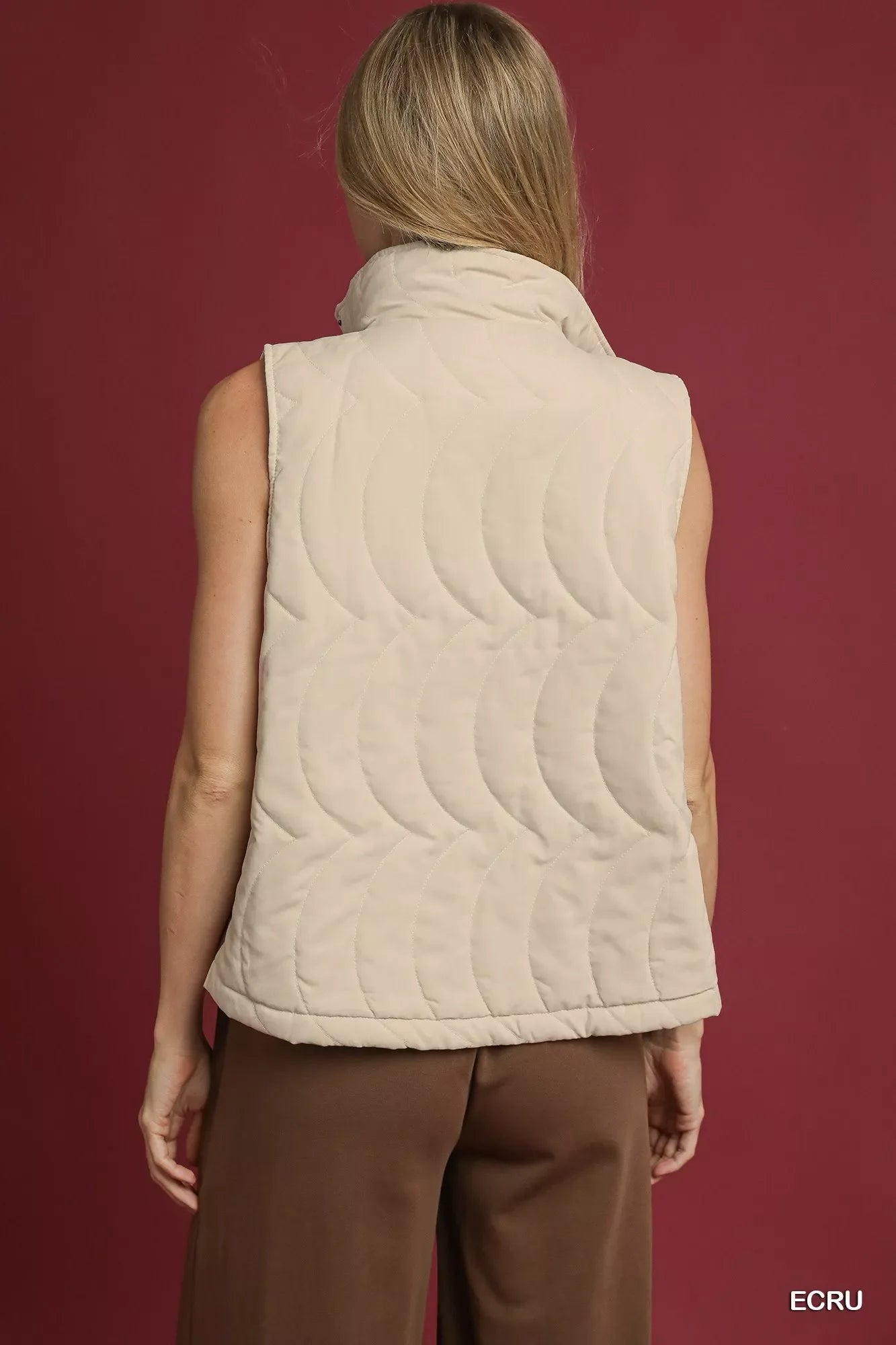 Umgee Quilted Embroidered Vest