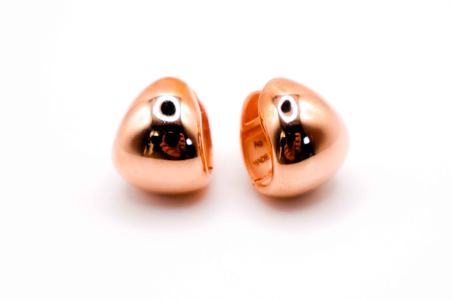 Italian Rose Gold Peanut-Shaped Earrings