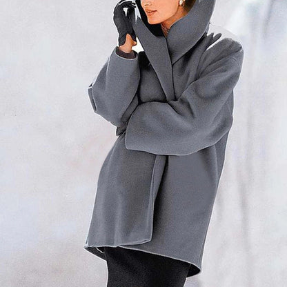 Plus Size Oversized Wool-Like Coat