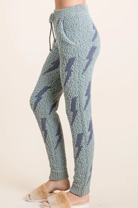BiBi Cozy Soft Hairy Popcorn Sweater Pants