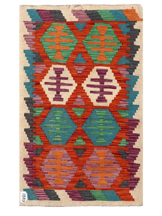Maimana Afghanistan Kilim Rug - 128 x 77 cm