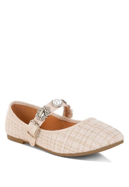 Noyama Charms Embellished Tweed Mary Janes