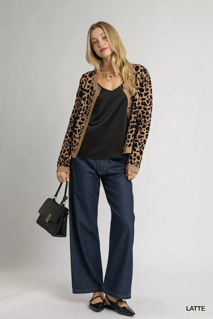 Umgee Leopard Print Button-Down Cardigan