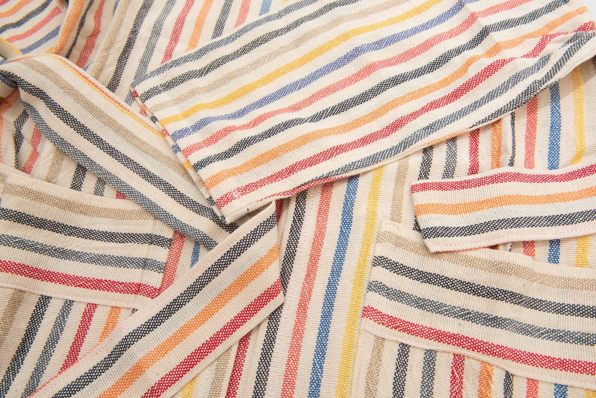 Rainbow Hooded Linen Kids Robe