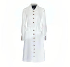 Abrigo blanco Monique: abrigo largo elegante para mujer