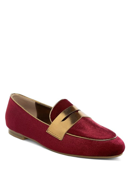 Malta Penny Strap Velvet Loafers
