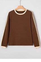 Varsity Stripe Crew Neck Long Sleeve Top