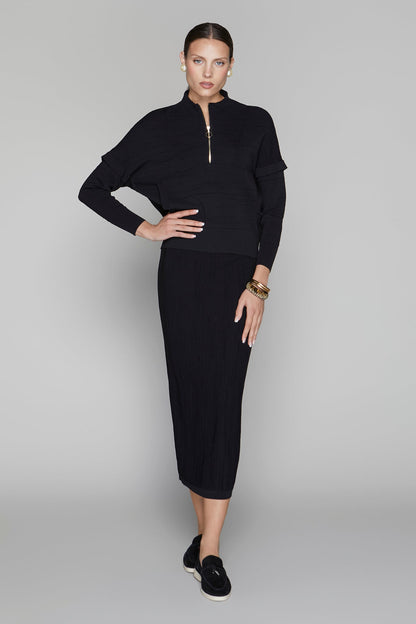 Canton Zip Top in Black