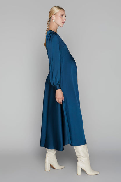 Arden Maternity Dress in Teal