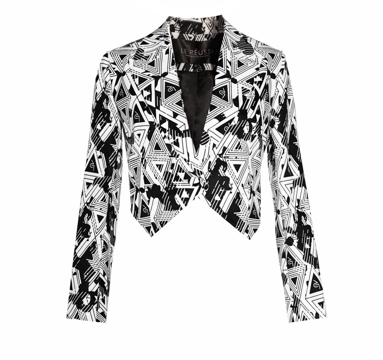 Blazer geométrico Amour: elegante chaqueta a medida para mujer