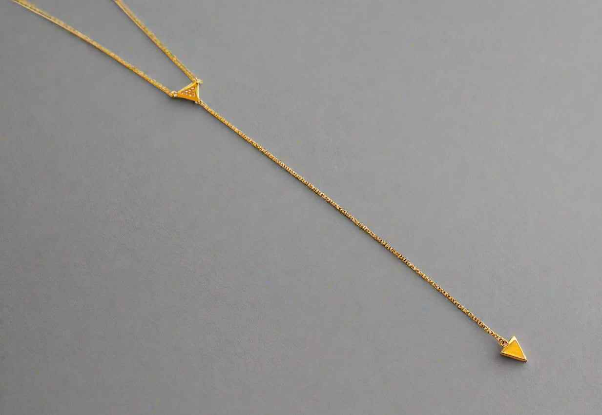 Gilded Triangle Delight Necklace