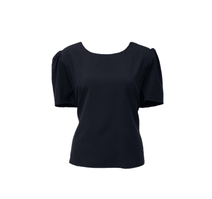 Elegance Round Neck Blouse in Black – Women’s Elegant Top