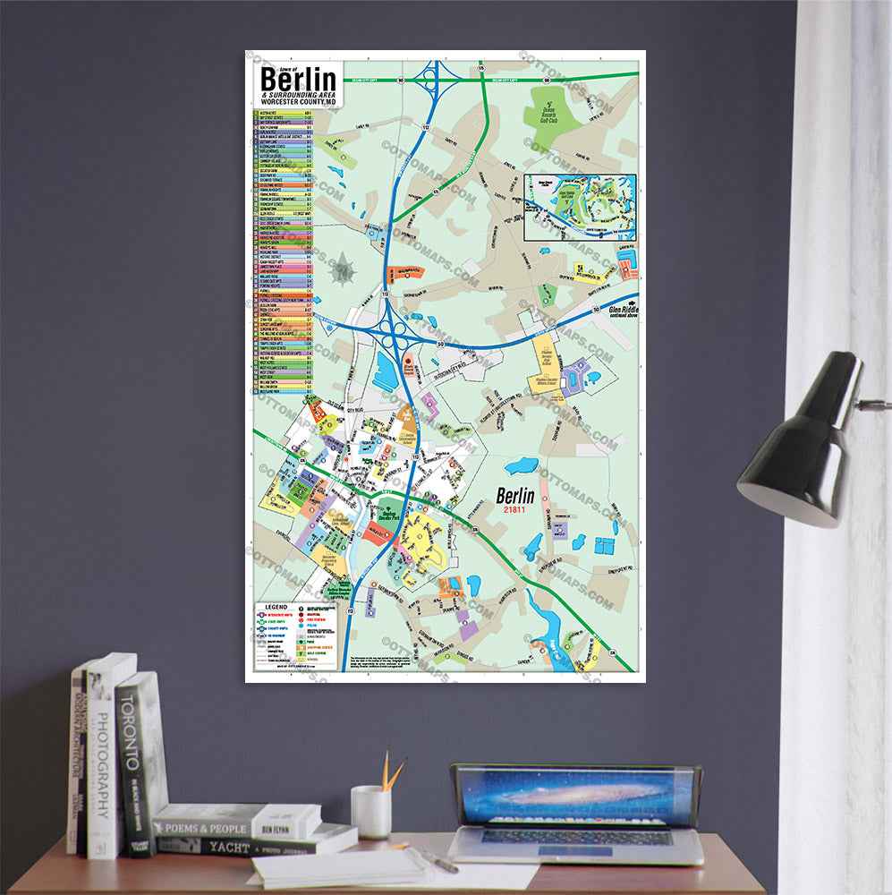 Berlin Map, Worcester County, MD - POSTER PRINTS - Lolomo!