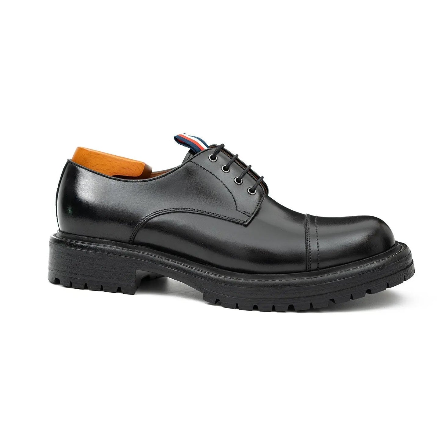 Big Cap Toe Derby shoes Black