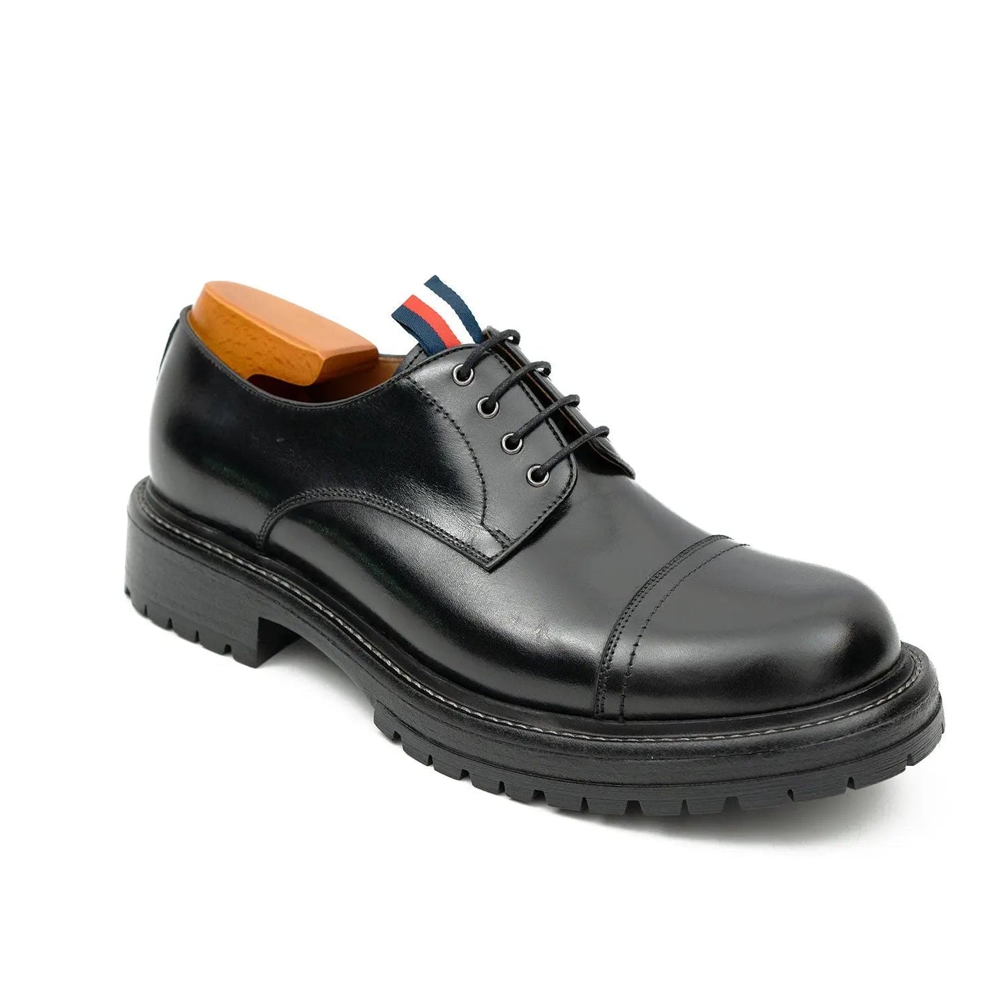 Big Cap Toe Derby shoes Black
