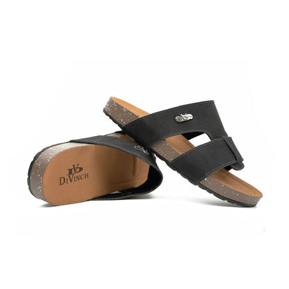 Black Double - Strap Slide Sandals