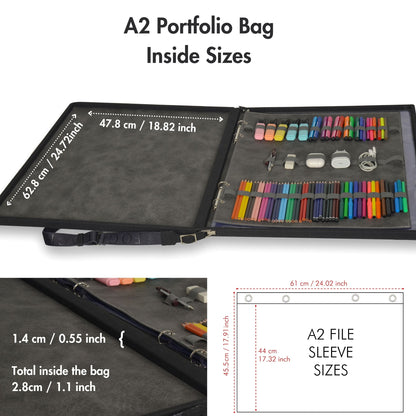Leather Binder Leather Portfolio Gifts For Painters - Portfolio Binder- Art Supplies Organizer