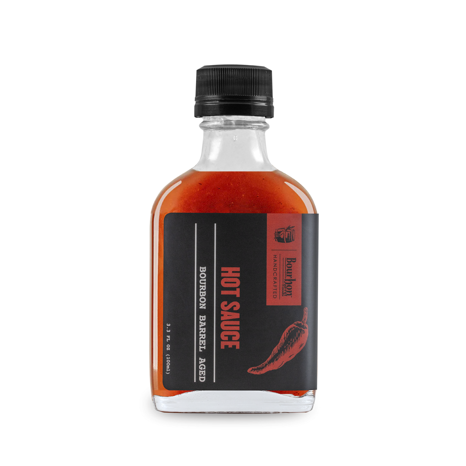 Salsa picante añejada en barrica de bourbon