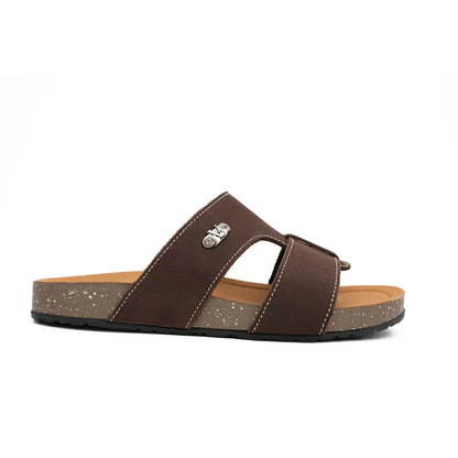 Brown Double - Strap Slide Sandals