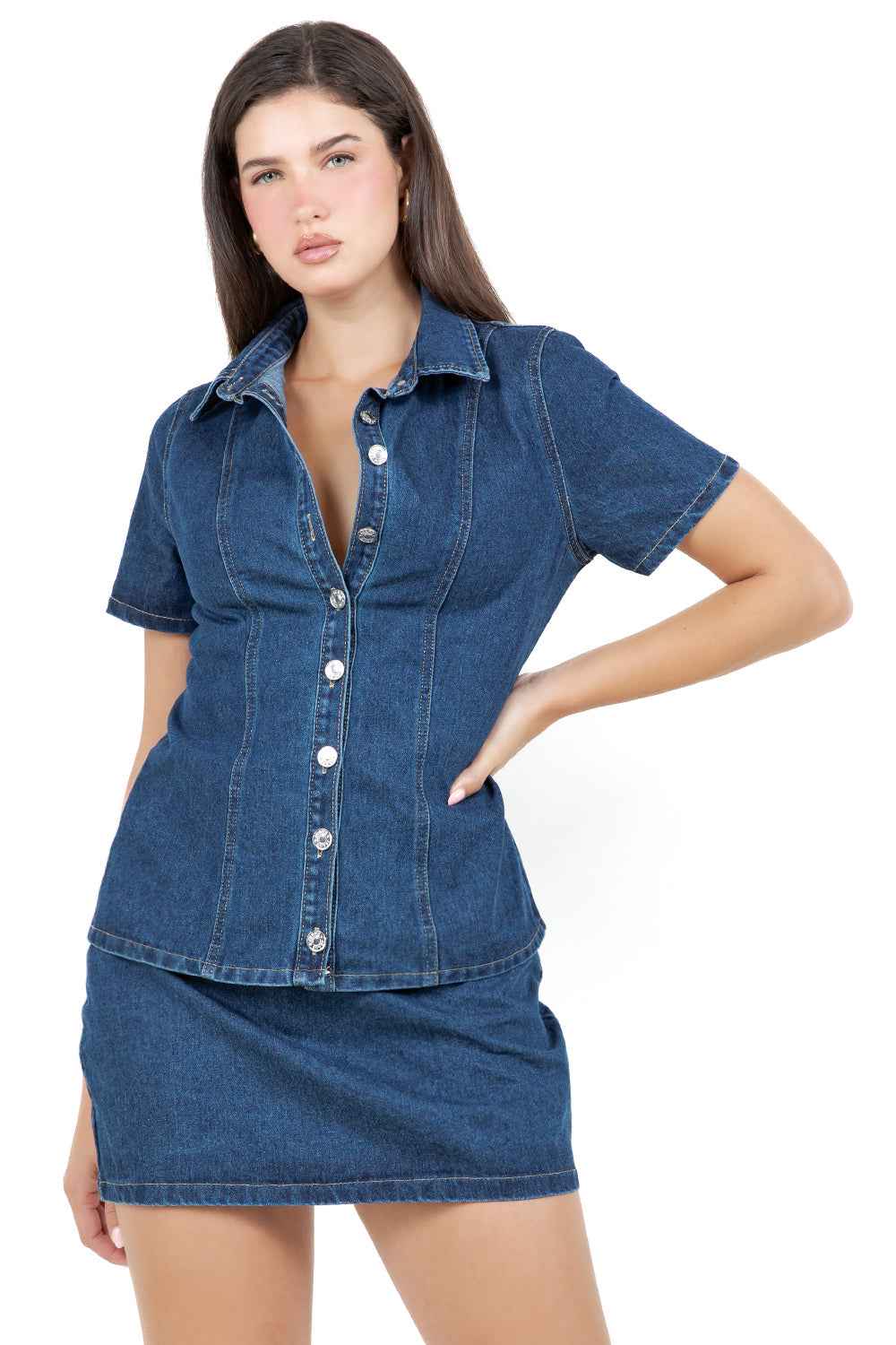 ENSEMBLE HAUT ET JUPE EN JEAN MODE FEMME