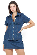 ENSEMBLE HAUT ET JUPE EN JEAN MODE FEMME