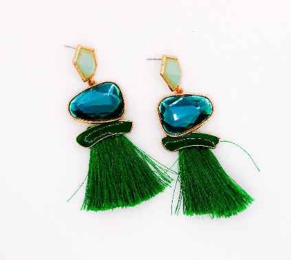 Emerald Sparkle Gems Earrings – Crystal Drop Earrings for Women