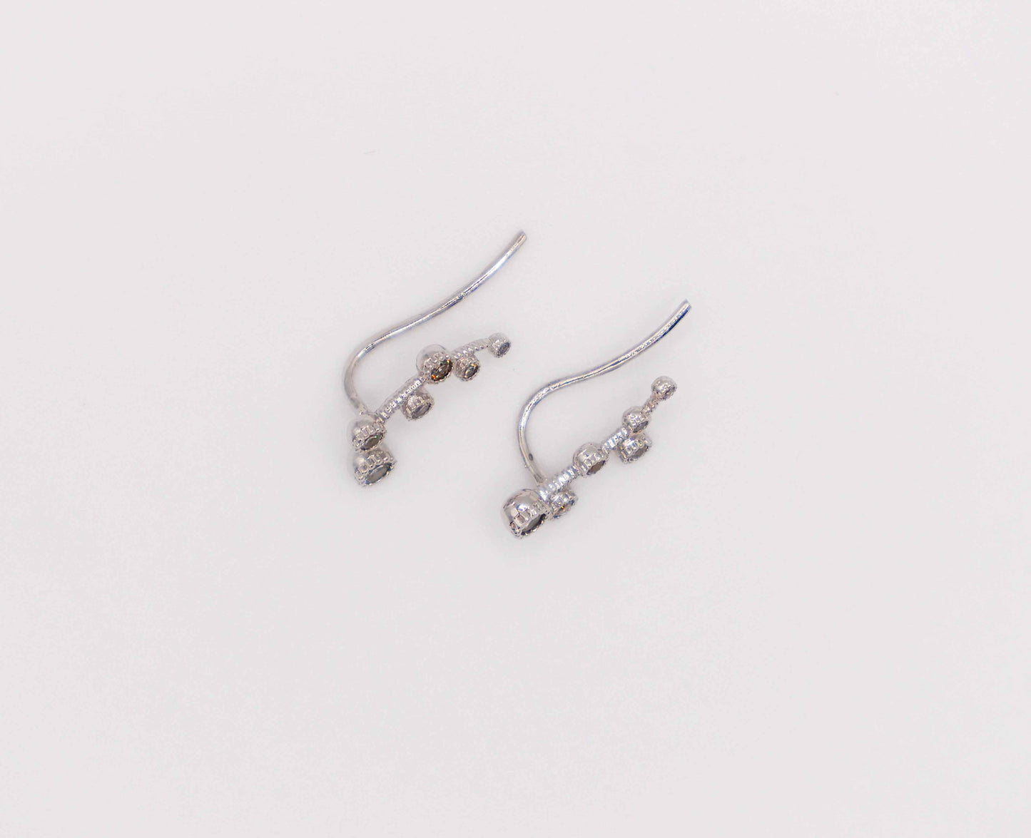 Floral Whispers White Gold Earrings