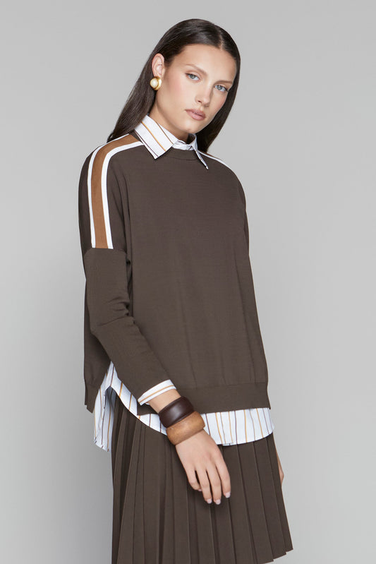 Montia Top in Cocoa Stripe