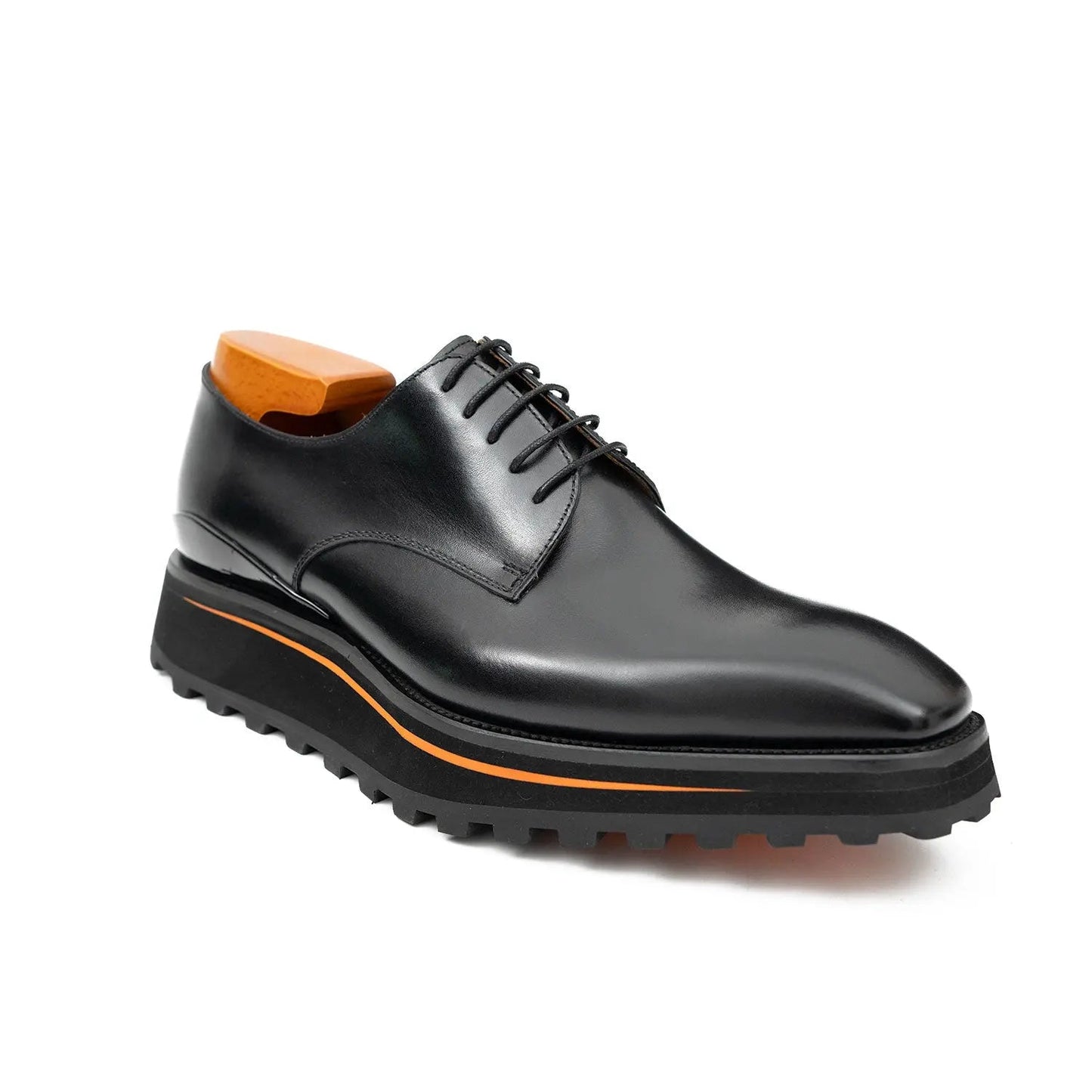 Calf leather business dress derby shoes Black