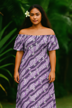 Tela de polialgodón con estampado de tiaré y monstera tradicional | Islands Fabric