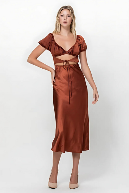 Romance in Rome Satin Dress - Lolomo!